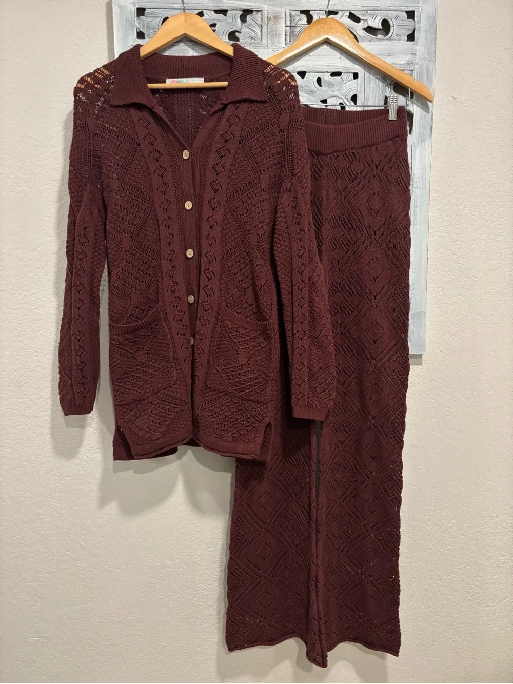 Free People Get Away Fauxchet Set Burgundy